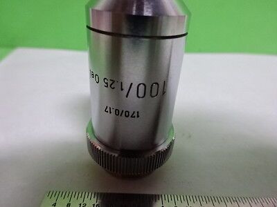 MICROSCOPE PART LEITZ GERMANY OBJECTIVE 100X OPTICS AS IS BIN#8M-C-16