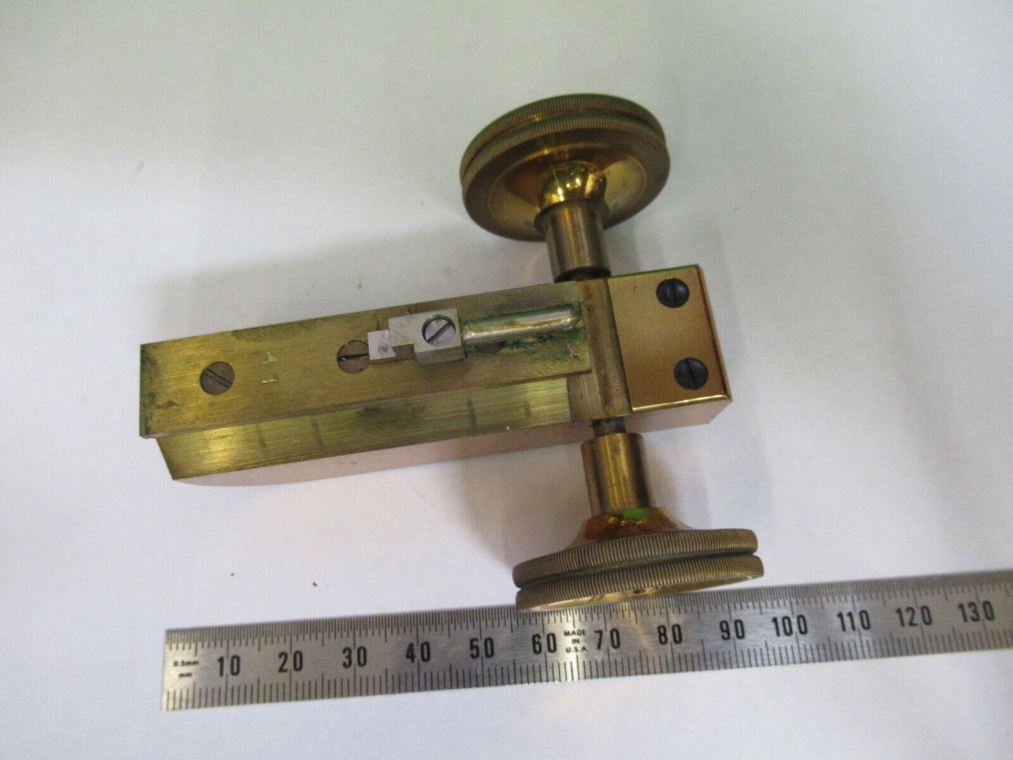 SPENCER ANTIQUE  BRASS STAGE SUPPORT MICROSCOPE PART AS PICTURED &R7-B-19Ax