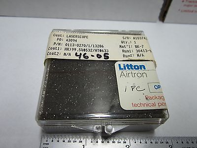 OPTICAL COATED BK-7 FILTER LASER OPTICS BIN#46-05