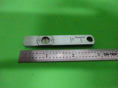 MICROSCOPE PART SLIDE QUARTER WAVE GLIMMER MICA OPTICS #36-FT-8