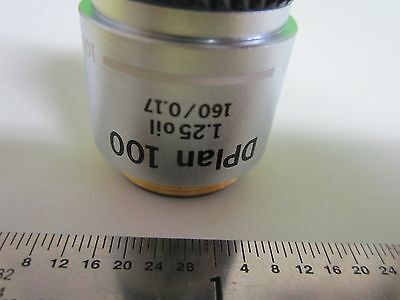 OPTICAL MICROSCOPE OBJECTIVE OLYMPUS JAPAN DPLAN 100X OPTICS BIN#5B-93