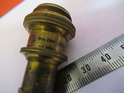 ANTIQUE BAUSCH LOMB "1/12" OBJECTIVE LENS MICROSCOPE PART AS PICTURED #aB7-A-21