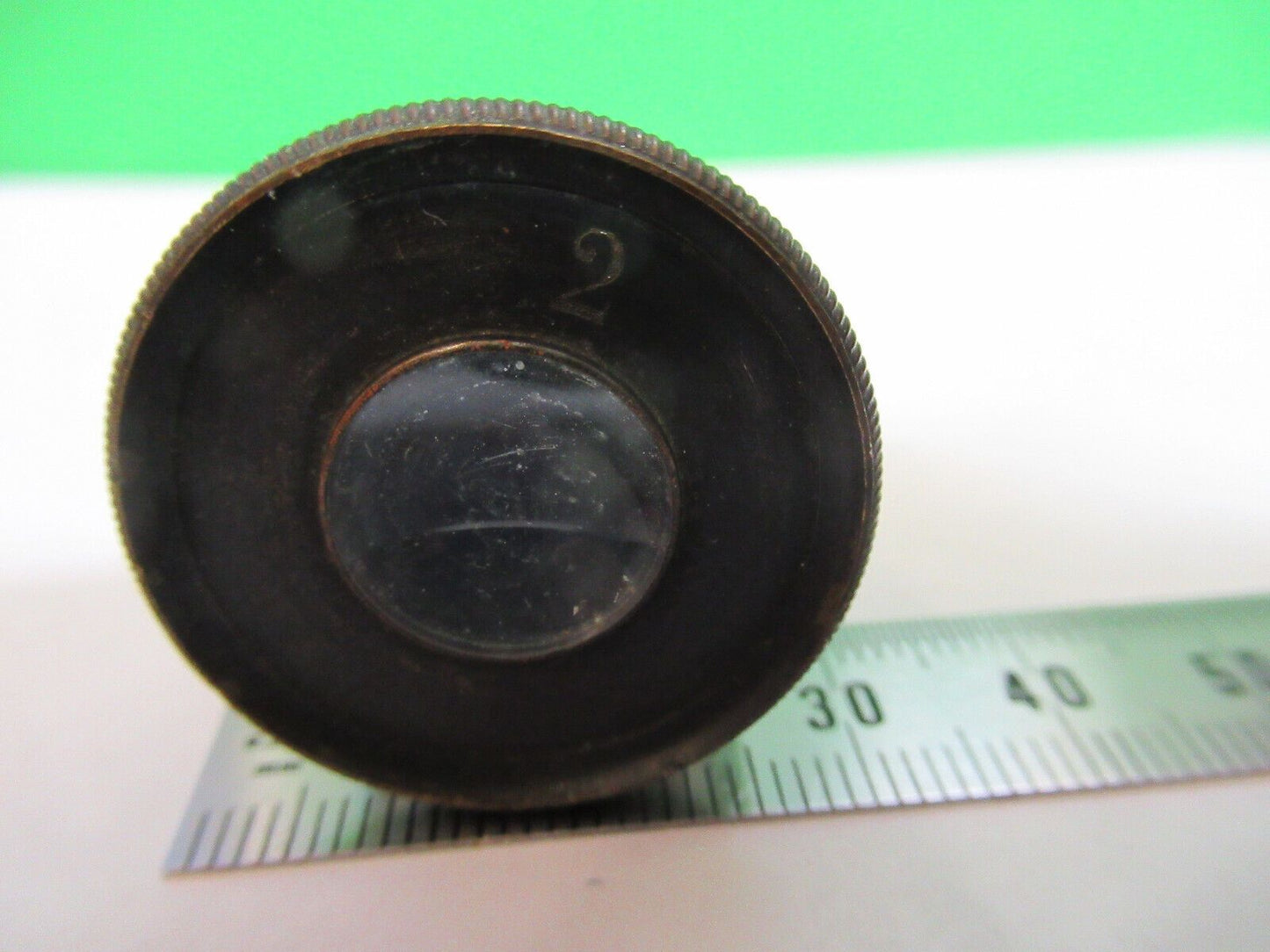 CARL ZEISS JENA "2"  [dirty] EYEPIECE OPTICS MICROSCOPE PART AS PICTURED P2-B-05