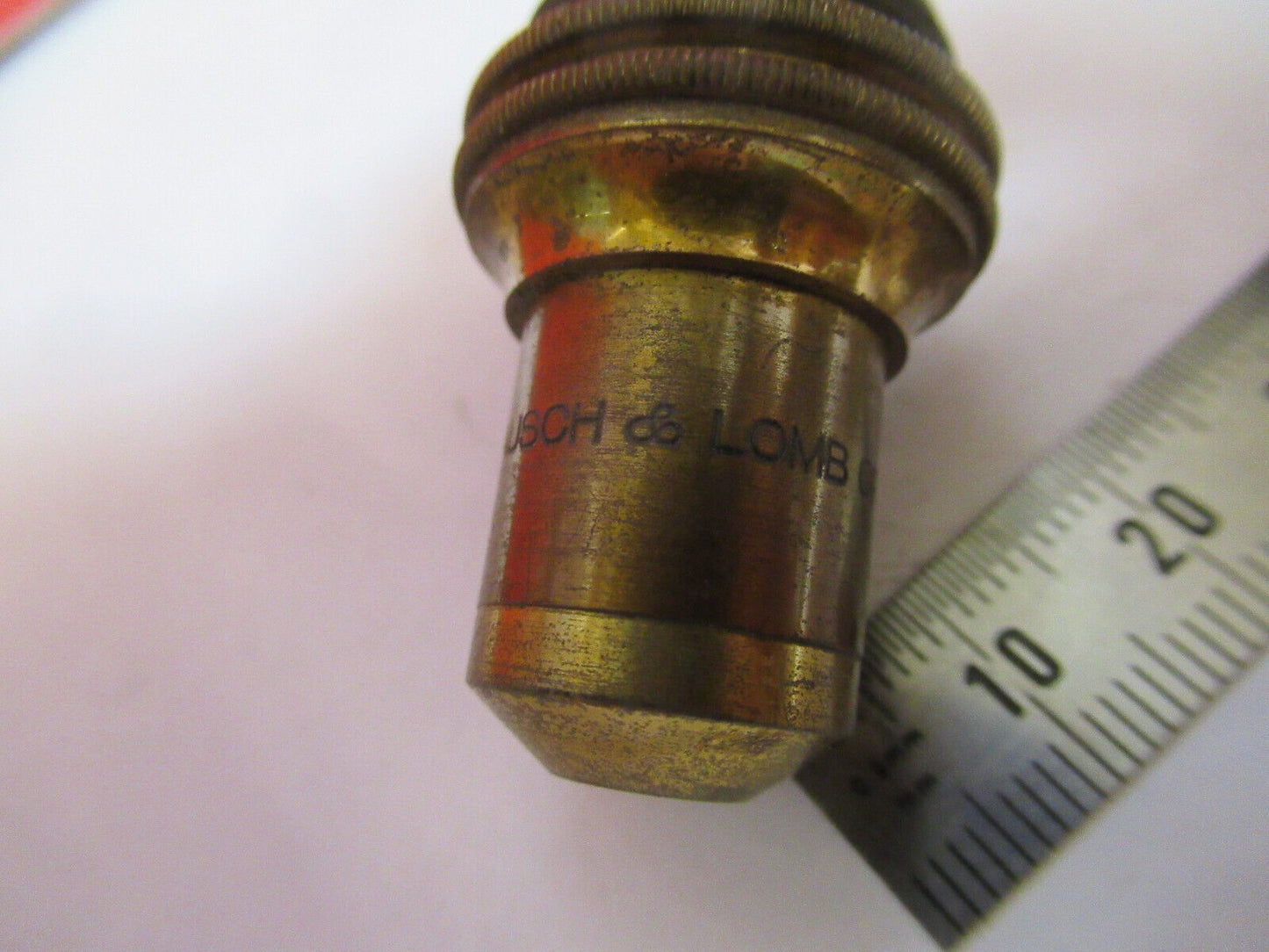 ANTIQUE BRASS BAUSCH LOMB DELAM OBJECTIVE MICROSCOPE PART AS PICTURED &S9-A-61