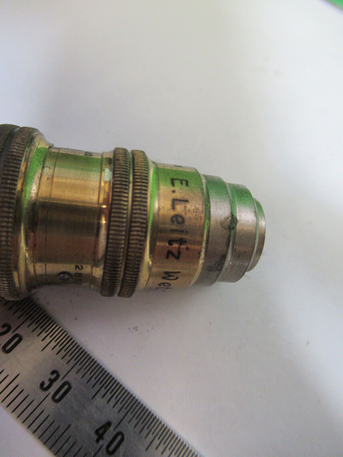 ANTIQUE BRASS ERNST LEITZ APO 3mm OBJECTIVE MICROSCOPE PART AS PICTURED #H3-A-57