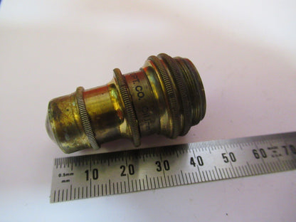 ANTIQUE BRASS BAUSCH LOMB 1.9mm OBJECTIVE MICROSCOPE PART AS PICTURED Y4-A-73