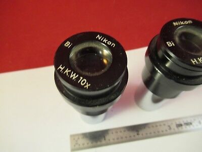 NIKON JAPAN PAIR EYEPIECE HKW 10X Bi OPTICS MICROSCOPE PART AS IS &92-A-04