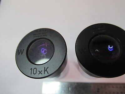 WILD SWISS EYEPIECE PAIR 10xK OCULAR MICROSCOPE PART OPTICS AS PICTURED 7B-B-198