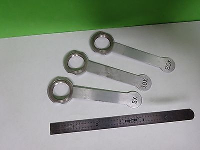 FOR PARTS MICROSCOPE OBJECTIVE LOT 3 EA HANDLES HOLDER ??  BIN#Y2-09