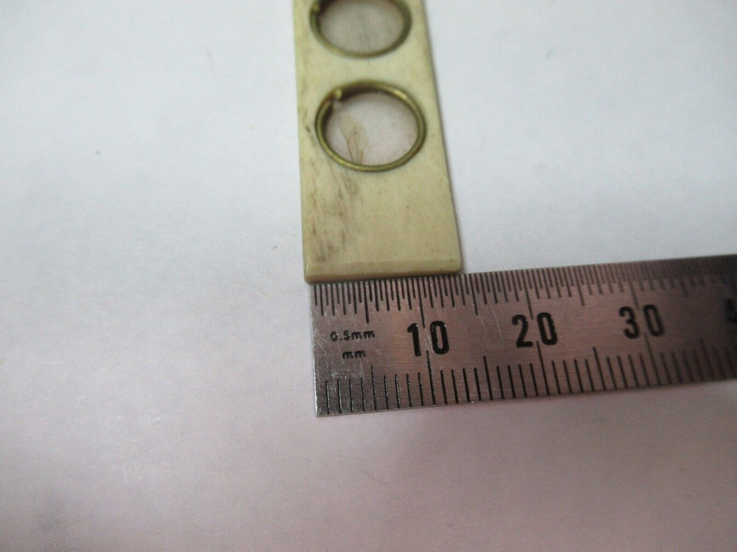 ANTIQUE SLIDE SPECIMEN made in BONE RARE MICROSCOPE PART AS PICTURED 12-DT-T4