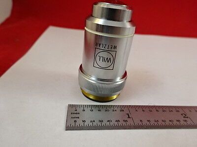 MICROSCOPE PART WILL WETZLAR GERMANY OBJECTIVE LENS 100X OPTICS AS IS B#D2-B-16