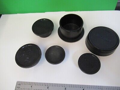 NIKON JAPAN PLASTIC CAPS LOT MICROSCOPE PART AS PICTURED &58-B-09