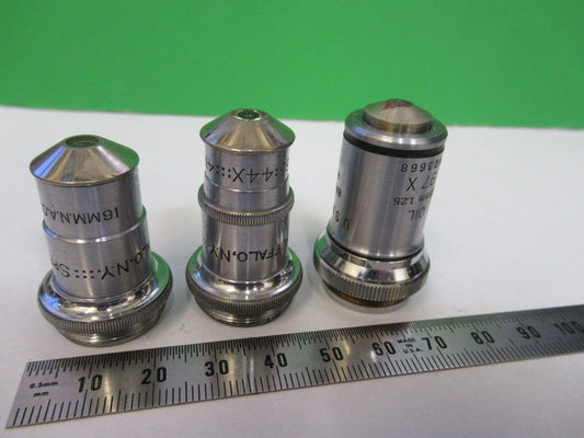 LOT OBJECTIVES BAUSCH LOMB SPENCER MICROSCOPE PART AS PICTURED Q7-B-39