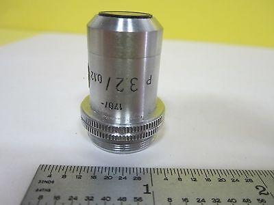 MICROSCOPE PART OBJECTIVE LEITZ GERMANY 3.2X P OPTICS BIN#U1-42