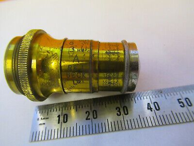 ANTIQUE RJ BECK UK BRASS OBJECTIVE MICROSCOPE PART AS PICTURED P9-A-62