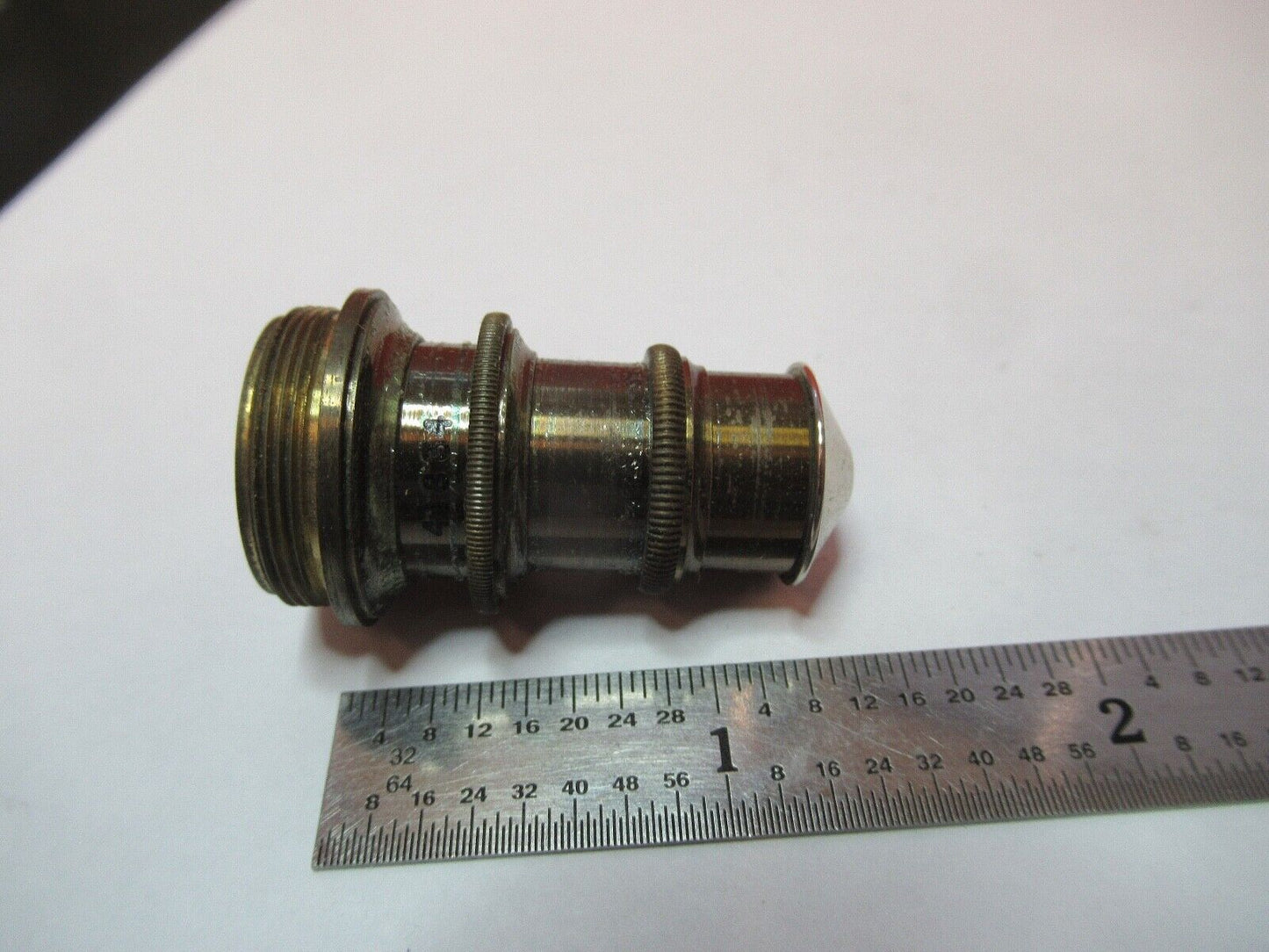 SPENCER 4mm BRASS ANTIQUE OBJECTIVE OPTICS MICROSCOPE PART AS PICTURED &H6-A-36