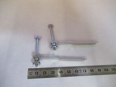 PAIR of CLIPS STAGE MICROSCOPE PART AS PICTURED &H1-B-31