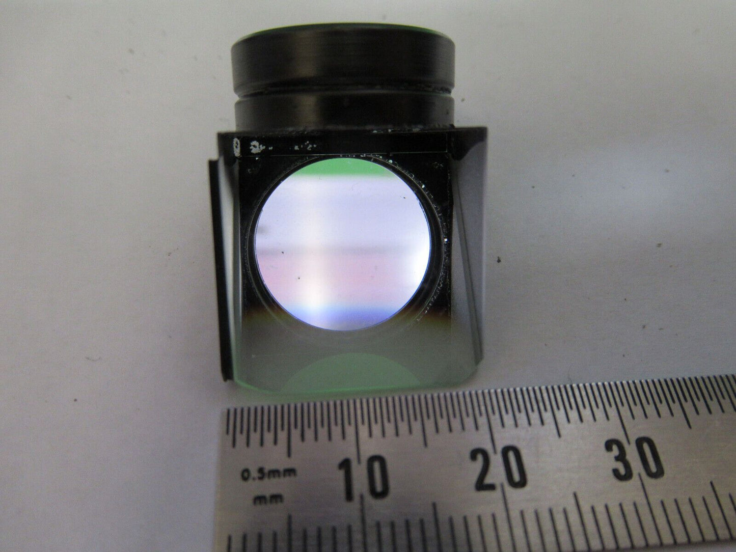 OLYMPUS JAPAN GLASS PRISM + LENS HEAD OPTICS MICROSCOPE PART AS PICTURED W5-B-46