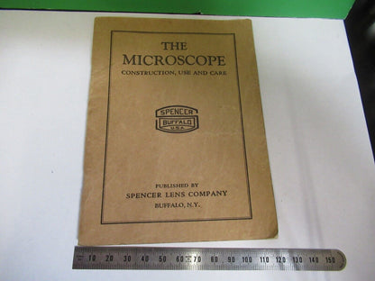 ANTIQUE SPENCER USA  1926 MANUAL The MICROSCOPE PART AS PICTURED 7-ft-02