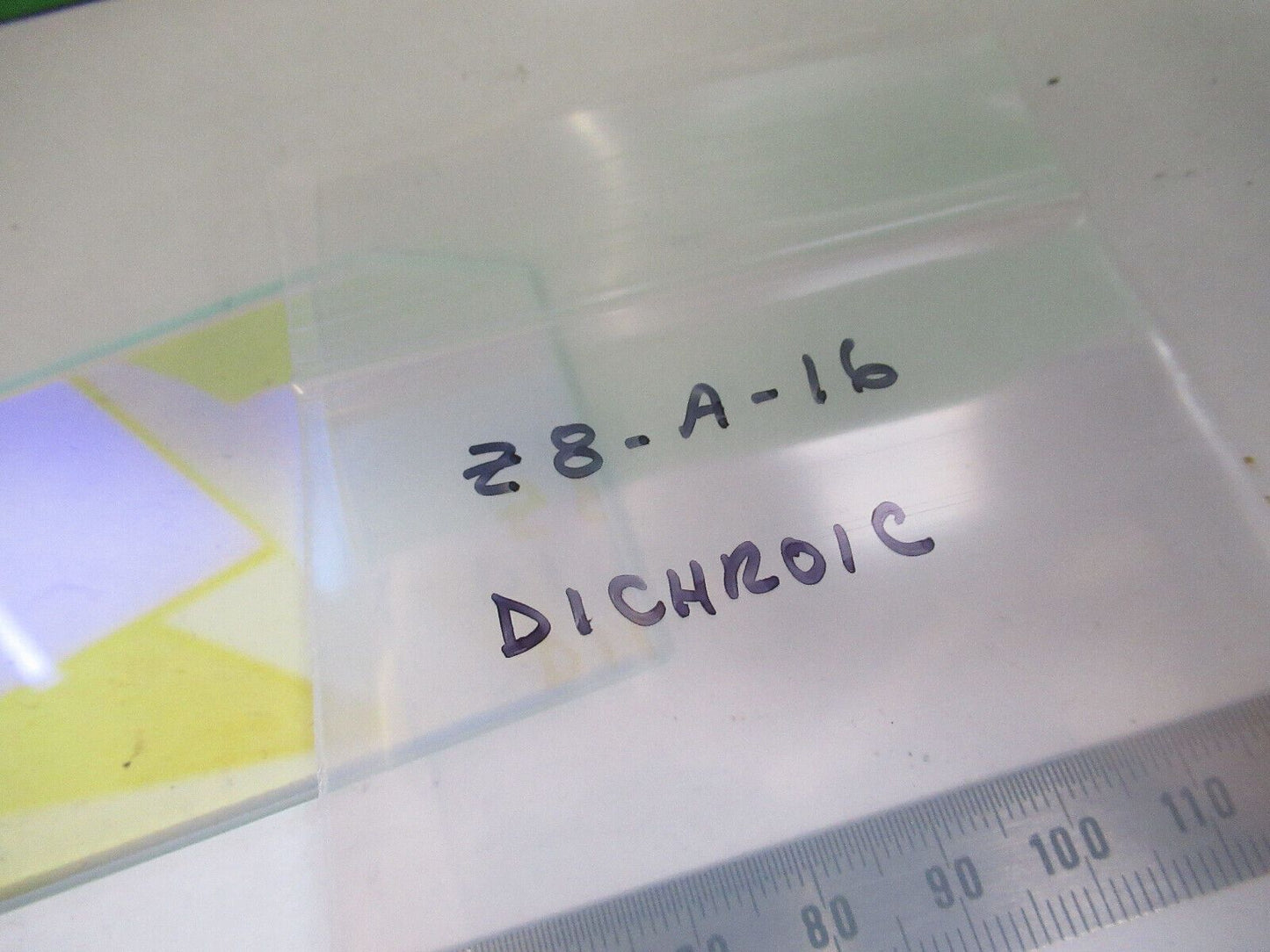 OPTICAL COATED GLASS PLATE DICHROIC LASER OPTICS AS PICTURED #Z8-A-16