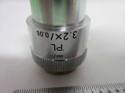 MICROSCOPE PART LEITZ WETZLAR GERMANY OBJECTIVE 3.2X OPTICS AS IS BIN#P6-09