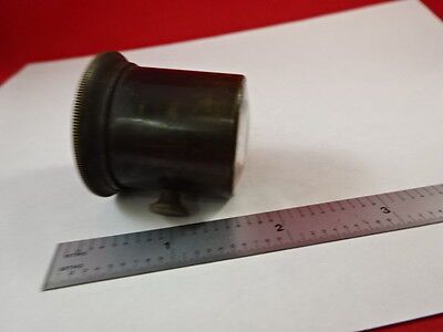 ANTIQUE BRASS MOUNTED LENS MICROSCOPE PART OPTICS #L9-B-24