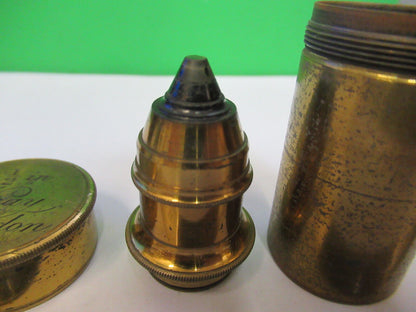 ANTIQUE BRASS RARE WRAY LONDON OBJECTIVE MICROSCOPE PART AS PICTURED #R1-B-09