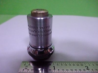 MICROSCOPE PART OBJECTIVE BAUSCH LOMB 43X OPTICS AS IS #Y3-10