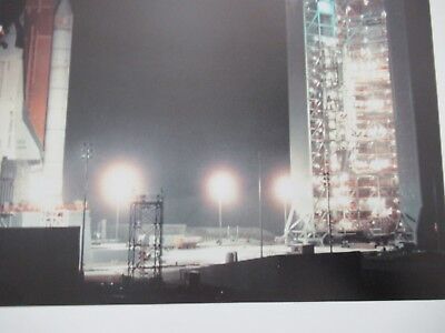 COLLECTABLE PRINT SPACE SHUTTLE LAUNCH PAD NIGHT NASA VINTAGE REPRODUCTION &BLI