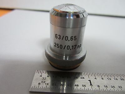 MICROSCOPE PART OBJECTIVE REICHERT AUSTRIA 63X OPTICS AS IS BIN#M7-R-03