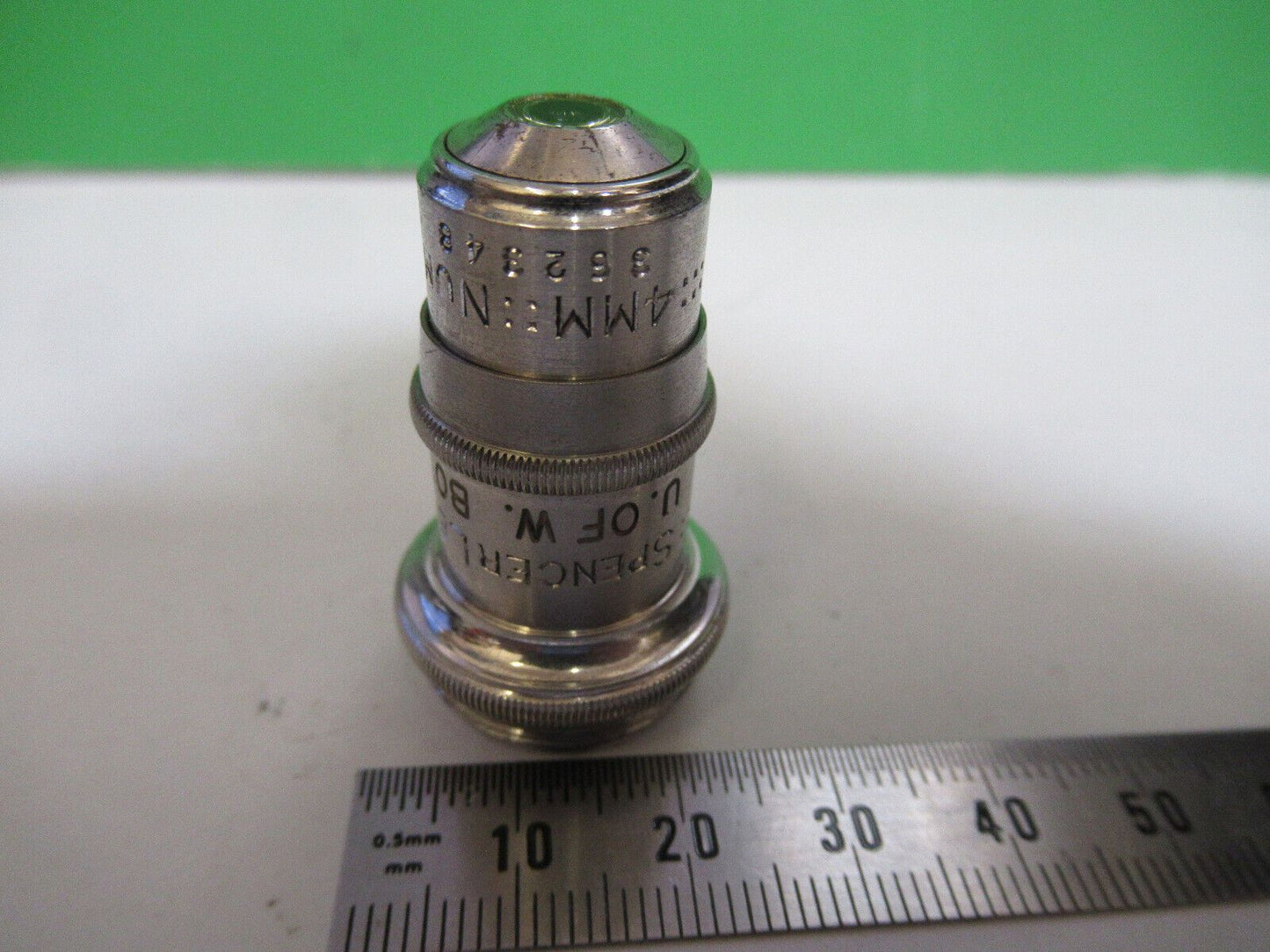 SPENCER OPTICS AO OBJECTIVE 4mm LENS MICROSCOPE PART AS PICTURED &H9-A-50