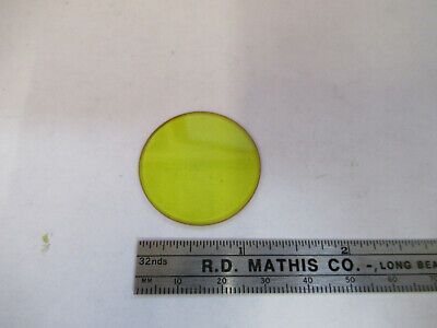 BAUSCH LOMB YELLOW GLASS FILTER MICROSCOPE PART OPTICS AS PICTURED &13-FT-35