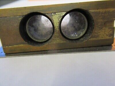 ANTIQUE BRASS STEREO OBJECTIVES OPTICS MICROSCOPE PART AS PICTURED &7B-B-79