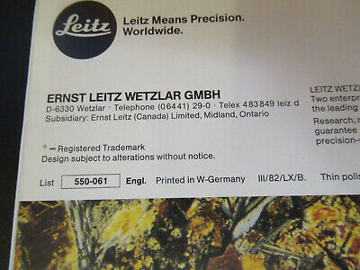 ORIGINAL BOOKLET LEITZ WETZLAR GERMANY LABORLUX 12 MICROSCOPE PART AS PICTURED