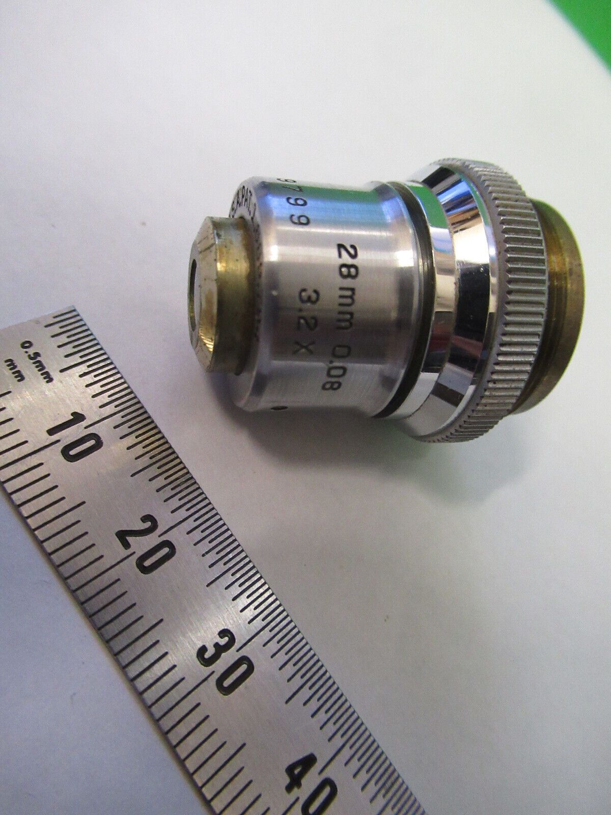 BAUSCH LOMB OBJECTIVE 3.2X LENS OPTICS MICROSCOPE  PART AS PICTURED #R7-B-84