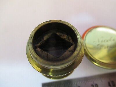 ANTIQUE WATSON UK ENGLAND NICOLS POLARIZER 1860's MICROSCOPE PRISM AS PIC F6-B11