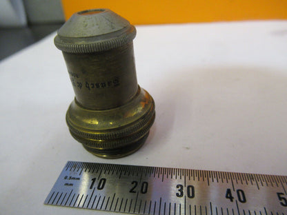 ANTIQUE BAUSCH LOMB BRASS OBJECTIVE MICROSCOPE PART AS PICTURED &P9-A-24