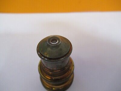 ANTIQUE BRASS BAUSCH LOMB 4mm OBJECTIVE MICROSCOPE PART AS PICTURED &W8-A-48