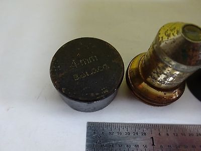 MICROSCOPE PART ANTIQUE OBJECTIVE BRASS BAUSCH LOMB OPTICS AS IS BIN#X3-43