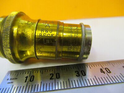 ANTIQUE RJ BECK UK BRASS OBJECTIVE MICROSCOPE PART AS PICTURED P9-A-62