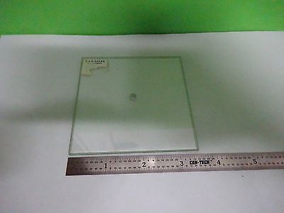 MICROSCOPE PART GLASS STAGE SPECIMEN CHAMFERED HOLED OPTICS AS IS BIN#W8-22