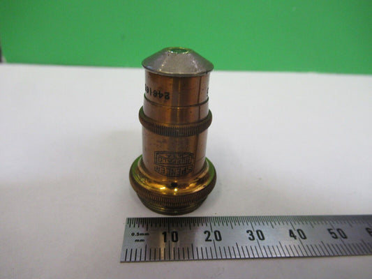 ANTIQUE BRASS OBJECTIVE SPENCER 44X LENS MICROSCOPE PART AS PICTURED &H9-C-10