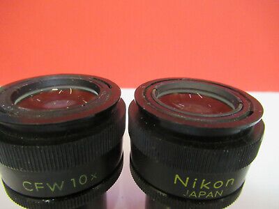 PAIR NIKON CFW 10X JAPAN EYEPIECE MICROSCOPE PART AS PICTURED &B6-A-41