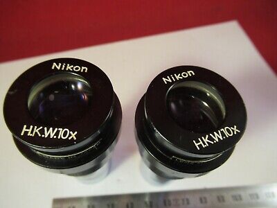 NIKON JAPAN EYEPIECE PAIR HKW 10X MICROSCOPE PART OPTICS &P8-A-11