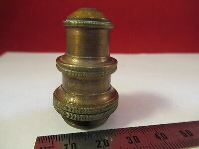 ANTIQUE BRASS OBJECTIVE BAUSCH LOMB 8mm MICROSCOPE OPTICS AS PICTURED #10-B-18