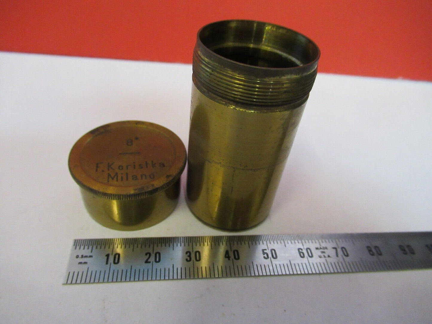 KORISTKA MILAN ITALY ANTIQUE BRASS EMPTY CAN MICROSCOPE PART AS PICTURED H9-B-12