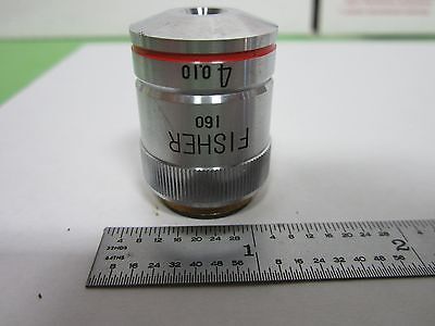 MICROSCOPE PART OBJECTIVE FISHER 4X OPTICS AS IS BIN#Q8-67