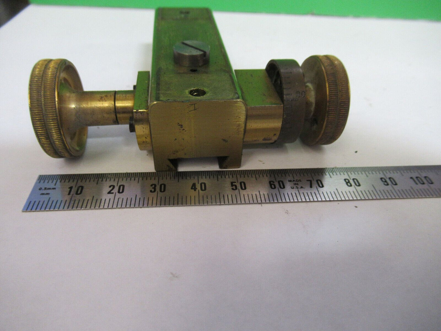 ANTIQUE MICROSCOPE PART LEITZ GERMANY BRASS GROSS STAGE  AS PICTURED &Z9-A-189