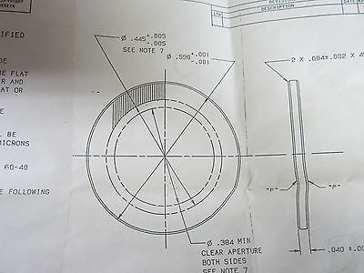 OPTICAL GERMANIUM LENS FILTER COATED LASER OPTICS BIN#43-30