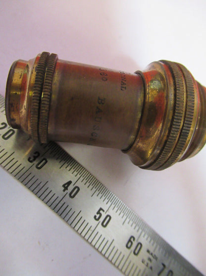 ANTIQUE  BRASS BAUSCH LOMB OBJECTIVE 1 in MICROSCOPE PART AS PICTURED G4-A-99